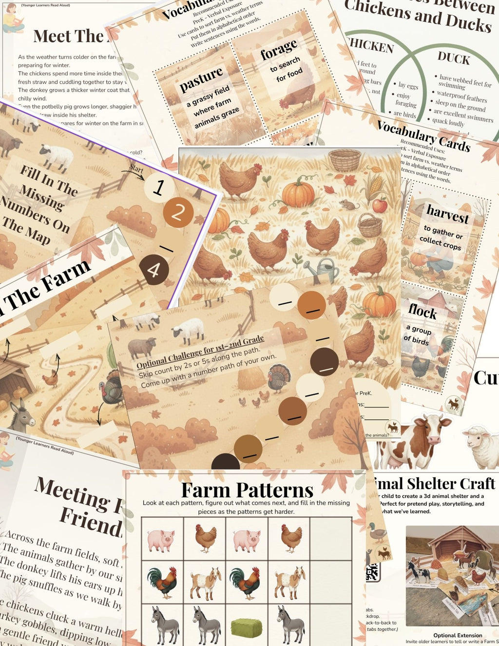 Farm Intro Pack | 3D Barn Craft & Real Animal Videos | PreK-2nd Science Unit