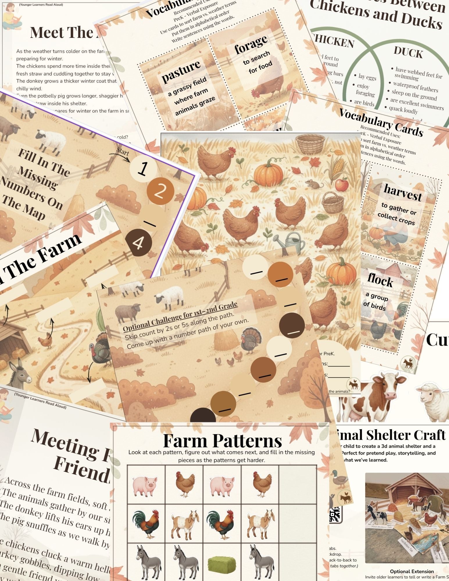 Farm Intro Pack | 3D Barn Craft & Real Animal Videos | PreK-2nd Science Unit